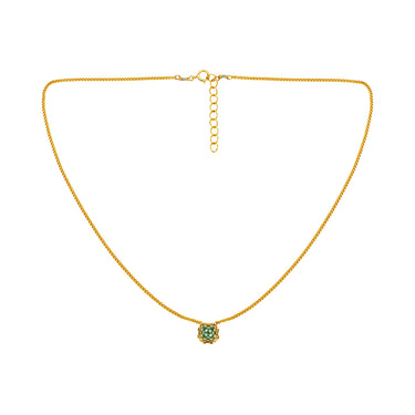 Collar Diamantes 1 Cuadrado Dorado Corto Aqua